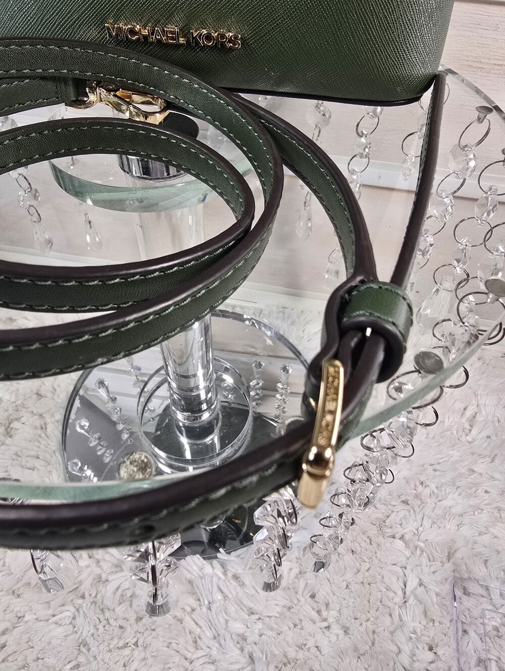 Michael Kors Green Saffiano Leather mini Bucket Bag only - Picture 7 of 14